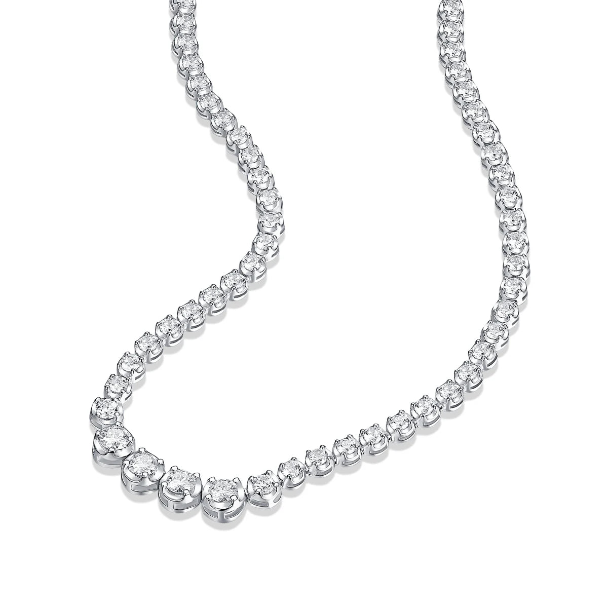 JIUZUAN 925 silver moissanite necklace 4mm casual fashion light luxury women's senior gift with certificate authentication