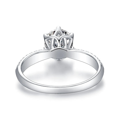 1pc 1ct 2ct 3ct Moissanite Ring 925 Sterling Silver 18K Gold Plated Elegant Gift Jewelry for Women Comes with GRA Certificate